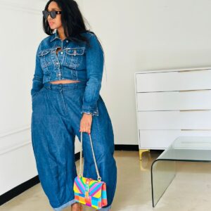 Washed out barrel pants