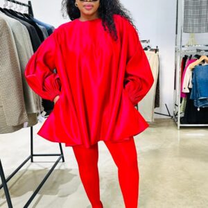 Red balloon/ tent dress