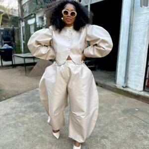 Khaki / Nude one Jacket set