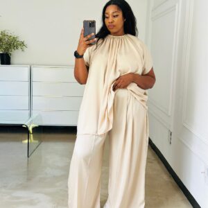 Irish cream satin set